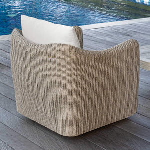Uttermost Outdoor Wicker Swivel Lounge Chair with All-weather Cushioned Seating