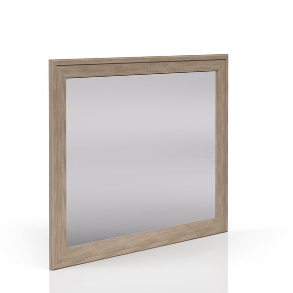 English Elm Sand Rectangle Wood Mirror with Beveled Glass and Rubberwood Frame, Dresser-Mount, Warm Finish Sand 49 L x 42.25 W x 4 H B2699P266475