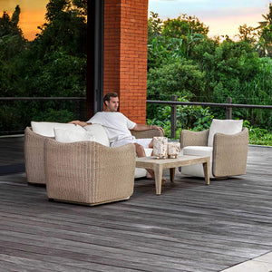 Uttermost Sunset Hand-woven All-weather Wicker Outdoor Sofa with Plush Acrylic Cushions