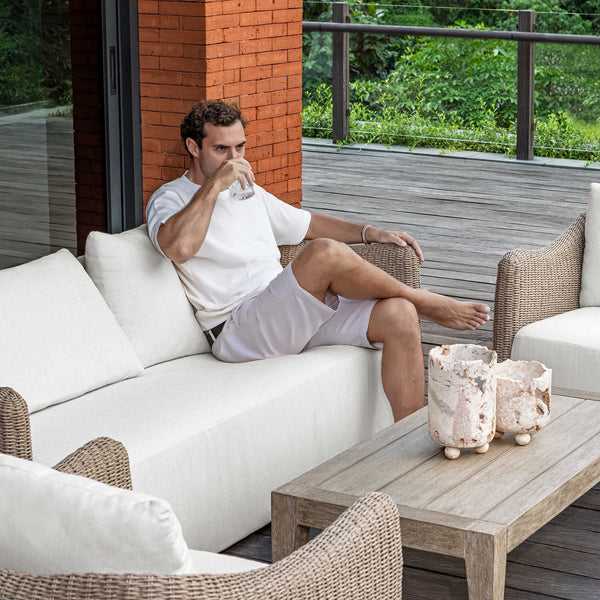 Uttermost Sunset Hand-woven All-weather Wicker Outdoor Sofa with Plush Acrylic Cushions