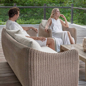Uttermost Sunset Hand-woven All-weather Wicker Outdoor Sofa with Plush Acrylic Cushions