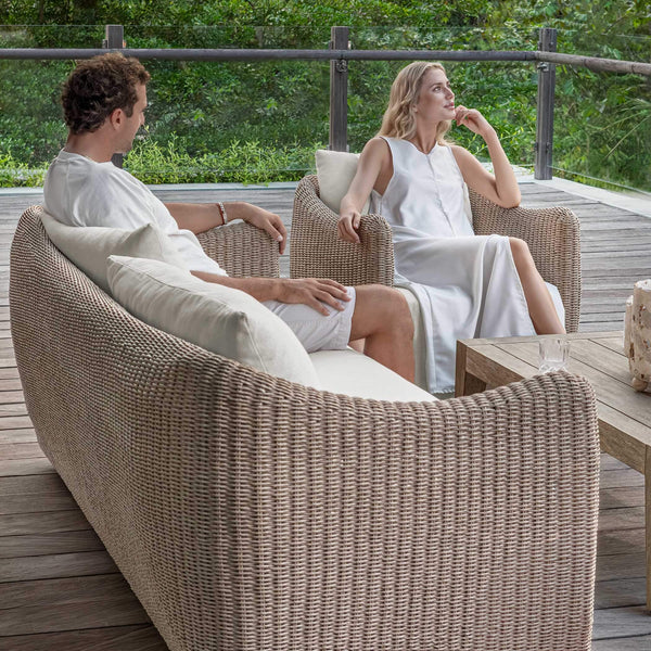 Uttermost Sunset Hand-woven All-weather Wicker Outdoor Sofa with Plush Acrylic Cushions