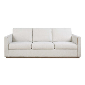 Uttermost Uttermost Lorien Cream Boucle Sofa with Walnut Plinth Base for Modern Living Rooms 53146