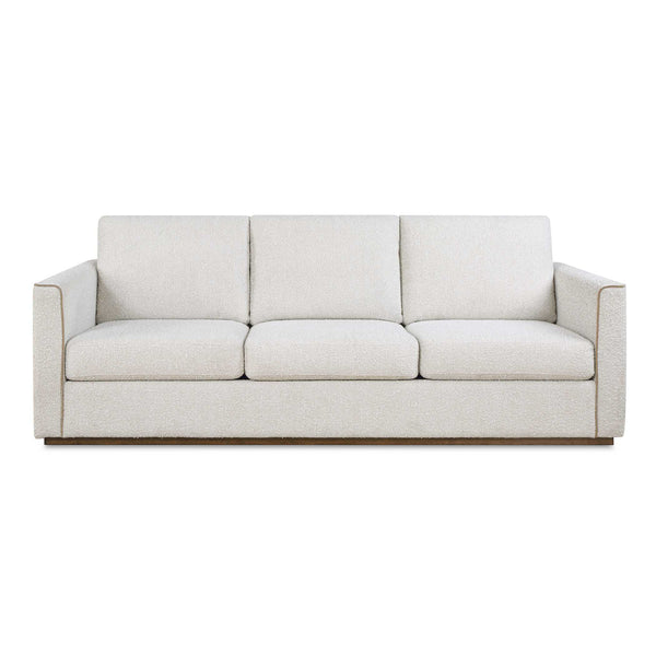 Uttermost Uttermost Lorien Cream Boucle Sofa with Walnut Plinth Base for Modern Living Rooms 53146