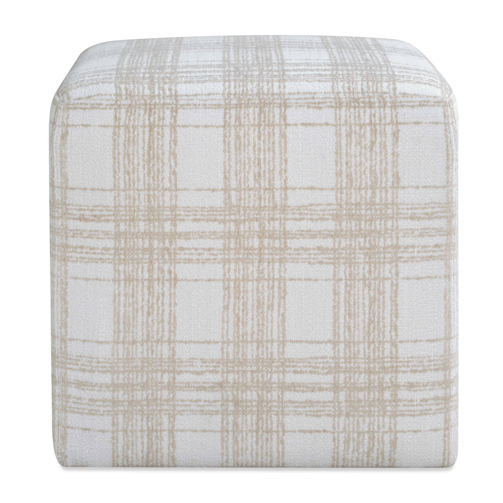 Uttermost Uttermost Joie Chenille Plaid Cube Ottoman Plush Accent Seating for Any Room 53147