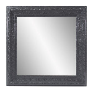 Howard Elliott Nottingham Mirror: Exquisite Ornate Frame In Charcoal Finish, Ready To Hang For Timeless Elegance Gray Wood 53148-howard-elliott