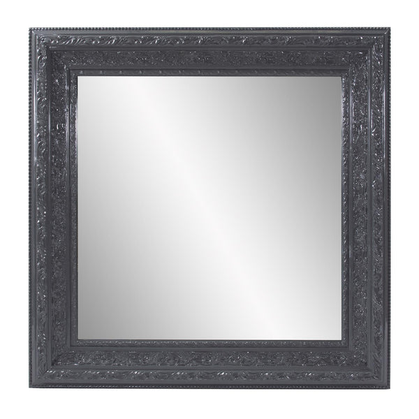Howard Elliott Nottingham Mirror: Exquisite Ornate Frame In Charcoal Finish, Ready To Hang For Timeless Elegance Gray Wood 53148-howard-elliott