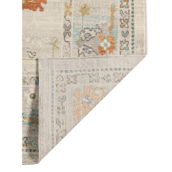 Homeroots 9' X 12' Blue And Orange Floral Stain Resistant Indoor Outdoor Area Rug Beige Polypropylene 531491