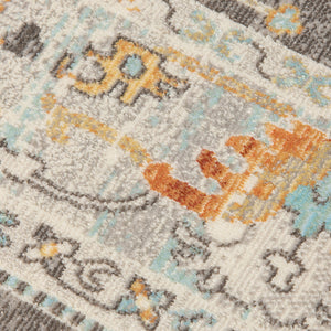 Homeroots 9' X 12' Gray And Orange Floral Stain Resistant Indoor Outdoor Area Rug Taupe Polypropylene 531495