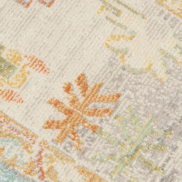 HomeRoots 5' Blue and Orange Floral Area Rug - Stain Resistant, Durable Design for Indoor or Outdoor Spaces Aqua 7'9" x 9'9" 531498