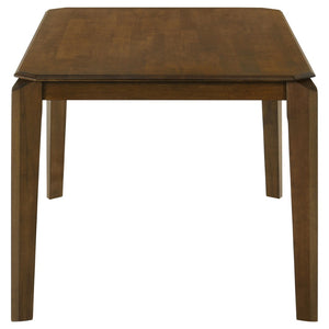 English Elm Warren Rubberwood Rectangular Dining Set Seats Four with Upholstered Chairs Modern B062S01393