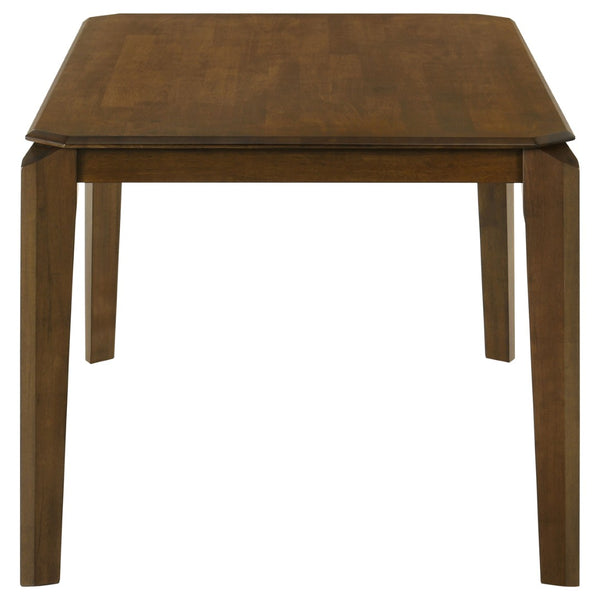 English Elm Warren Rubberwood Rectangular Dining Set Seats Four with Upholstered Chairs Modern B062S01393