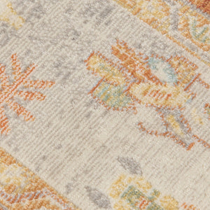 HomeRoots 5' Blue and Orange Floral Area Rug - Stain Resistant, Durable Design for Indoor or Outdoor Spaces Orange 5'1" x 7'6" 531501