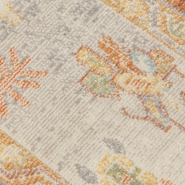 HomeRoots 5' Blue and Orange Floral Area Rug - Stain Resistant, Durable Design for Indoor or Outdoor Spaces Orange 5'1" x 7'6" 531501