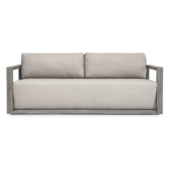 Uttermost Remsen Sculptural Outdoor Sofa with Weather-resistant Cushions for Patio Lounging
