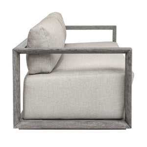 Uttermost Remsen Sculptural Outdoor Sofa with Weather-resistant Cushions for Patio Lounging