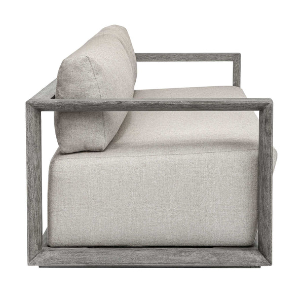 Uttermost Remsen Sculptural Outdoor Sofa with Weather-resistant Cushions for Patio Lounging