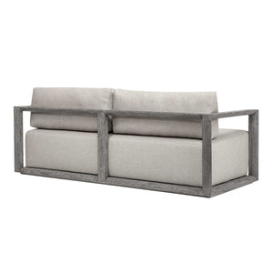 Uttermost Remsen Sculptural Outdoor Sofa with Weather-resistant Cushions for Patio Lounging
