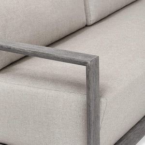 Uttermost Remsen Sculptural Outdoor Sofa with Weather-resistant Cushions for Patio Lounging