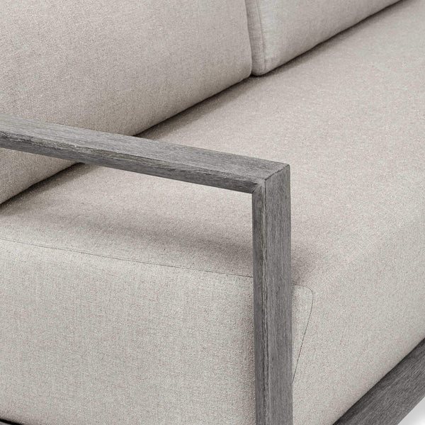 Uttermost Remsen Sculptural Outdoor Sofa with Weather-resistant Cushions for Patio Lounging
