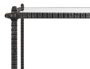 Sarreid Hand Chased Iron Console Table With Glass Top - Elegant, Durable Design For Modern Home Décor Black  53150