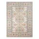 Homeroots 5' X 7' Blue And Orange Medallion Stain Resistant Indoor Outdoor Area Rug Beige,Orange Polypropylene 531517