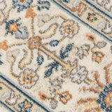 Homeroots 5' X 7' Blue And Orange Medallion Stain Resistant Indoor Outdoor Area Rug Beige,Orange Polypropylene 531517