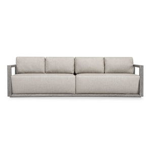 Uttermost Remsen Sculptural Outdoor Sofa with Weather-resistant Cushions for Patio Lounging