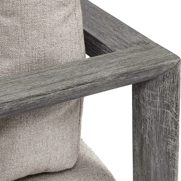 Uttermost Remsen Sculptural Outdoor Sofa with Weather-resistant Cushions for Patio Lounging