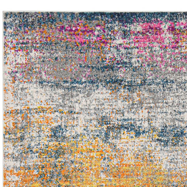 Homeroots 3' X 5' Pink And Orange Abstract Power Loom Area Rug  Polypropylene 531522