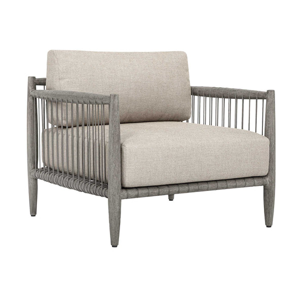 Uttermost Borneo Mahogany Rope Outdoor Lounge Chair with Sunbrella Cushions