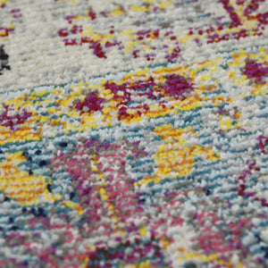 HomeRoots 5' Stylish Persian-Inspired Area Rug in Gray-Blue and Purple – Durable, Stain-Resistant Design 5' x 7' 531530