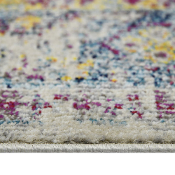 HomeRoots 5' Stylish Persian-Inspired Area Rug in Gray-Blue and Purple – Durable, Stain-Resistant Design 9' x 12' 531533