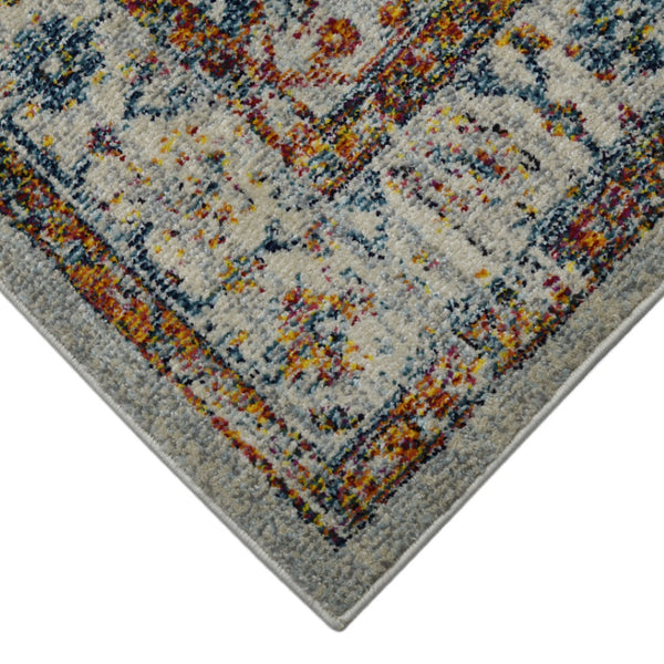 HomeRoots 5' Elegant Gray, Rust, and Blue Persian-Style Area Rug for Durable, Stylish Home Décor Solutions 8' x 11' 531538