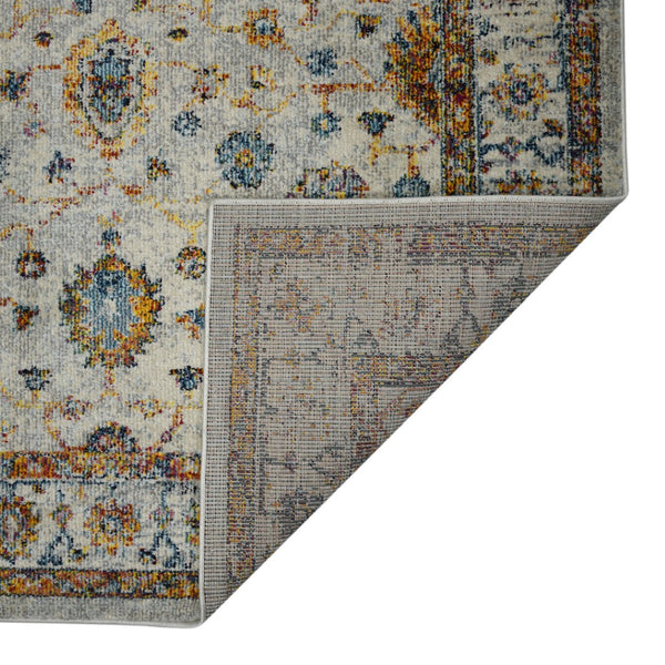 HomeRoots 5' Elegant Gray, Rust, and Blue Persian-Style Area Rug for Durable, Stylish Home Décor Solutions 8' x 11' 531538