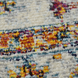 HomeRoots 5' Elegant Gray, Rust, and Blue Persian-Style Area Rug for Durable, Stylish Home Décor Solutions 7' Round Round 531539