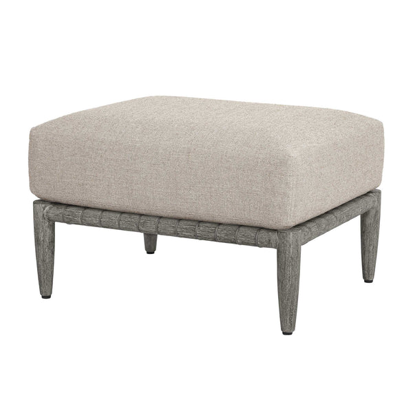Uttermost Borneo Mahogany Rope Accent Outdoor Ottoman with Sunbrella Cushion