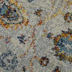 HomeRoots 5' Elegant Gray, Rust, and Blue Persian-Style Area Rug for Durable, Stylish Home Décor Solutions 9' x 12' 531540