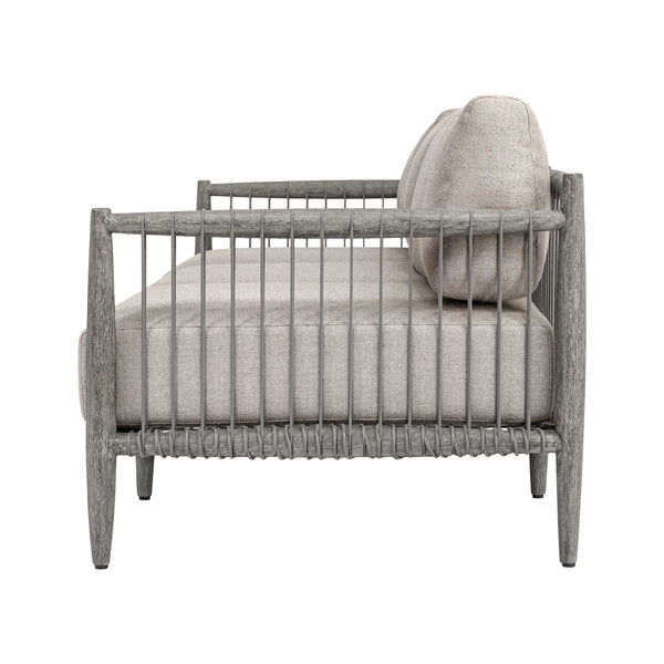 Uttermost Borneo Outdoor Mahogany Rope Sofa with Sunbrella Cushions for Patio