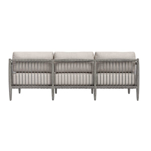 Uttermost Borneo Outdoor Mahogany Rope Sofa with Sunbrella Cushions for Patio
