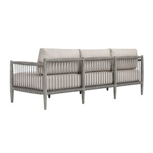 Uttermost Borneo Outdoor Mahogany Rope Sofa with Sunbrella Cushions for Patio