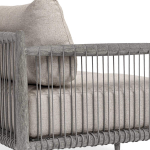 Uttermost Borneo Outdoor Mahogany Rope Sofa with Sunbrella Cushions for Patio