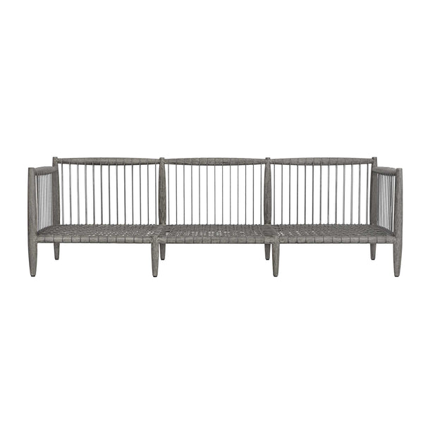 Uttermost Borneo Outdoor Mahogany Rope Sofa with Sunbrella Cushions for Patio