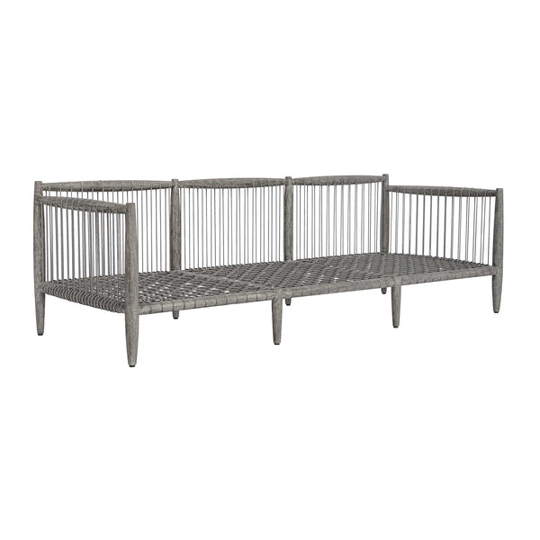 Uttermost Borneo Outdoor Mahogany Rope Sofa with Sunbrella Cushions for Patio