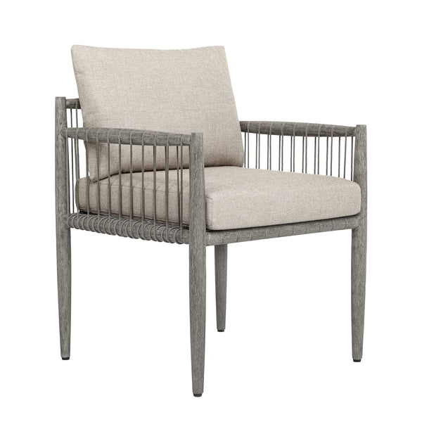 Uttermost Borneo Mahogany Outdoor Dining Chair with Rope Accents and Sunbrella Cushion