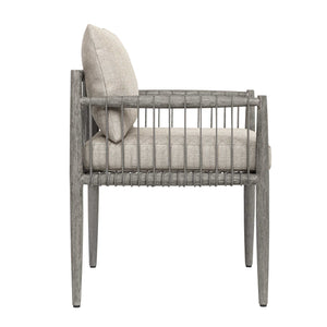 Uttermost Borneo Mahogany Outdoor Dining Chair with Rope Accents and Sunbrella Cushion