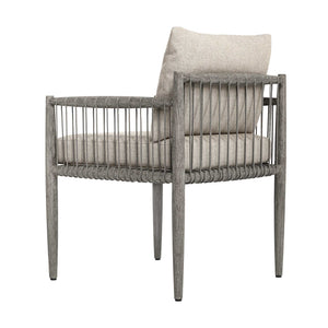 Uttermost Borneo Mahogany Outdoor Dining Chair with Rope Accents and Sunbrella Cushion