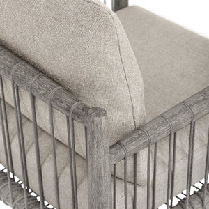 Uttermost Borneo Mahogany Outdoor Dining Chair with Rope Accents and Sunbrella Cushion