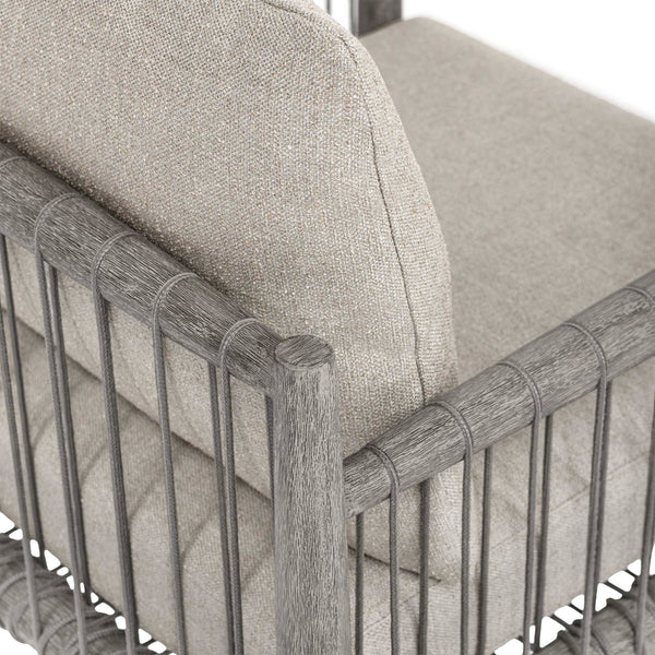 Uttermost Borneo Mahogany Outdoor Dining Chair with Rope Accents and Sunbrella Cushion