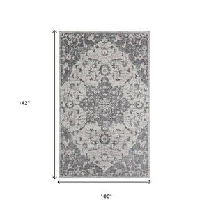 HomeRoots 5' Modern Gray and Dark Gray Area Rug - Durable, Stain-Resistant, Stylish for Busy Homes and Pets 9' x 12' 531561
